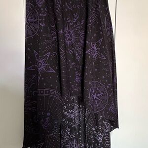Killstar Black and Purple Mystical Zodiac Crystals Skirt Size 4XL